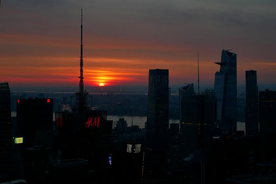 NY sunset from the Rock